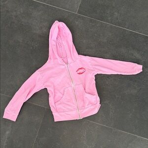 Lauren Moshi Pink Hoodie with Lip Design